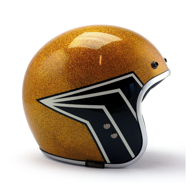 ROEG X 13 1/2 SKULL BUCKET HELMET GOLD METAL FLAKE – Roadside Repair Shop