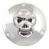 Skull derby cover 3-hole. Chrome - 70-98 B.T.(NU)