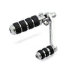 Heel rest mount brackets for foward controls. Chrome - Bikes with forward controls and traditional H-D male mount footpegs