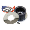 BDL, alternator cover plate. Polished - 70-06 B.T. (excl. 2006 Dyna) with open belt drives (NU)