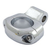 Universal 1" mirror clamp, 5/16" mount hole. Chrome - 1" (25.4mm) diameter handlebars