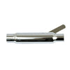 Shorty straight cut universal muffler12" long chrome - 1 3/4" diameter headers.