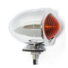 Bullet marker light. Chrome. Amber lens. DF. Stud mount -