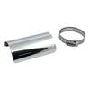 Universal smooth heat shield 4" long chrome - 2-1/4" exhaust pipes