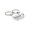 Universal Bullet Hole heat shield 4" long chrome - 2-1/4" exhaust pipes