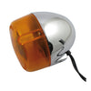 Chris Products, turn signal. Front. Dual filament. Chrome - Front: most 86-95 XL; 86-94 FXR; 1986 FXWG; 87-95 FXST; 91-95 Dyna (NU)