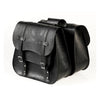 Ledrie, reinforced rigid leather saddlebag set. Throw-over - UNIVERSAL