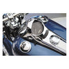 National Cycle, speedo visor. Chrome - Most 68-23 H-D models with large 5" FL style tank mounted speedo (excl. 08-23 FLHR/C/XS)