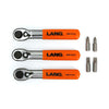 Lang Tools, mini ratcheting bit wrench. Fine tooth - Univ.