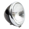 6-1/2" Springer headlamp assembly. 12V. Black/Chrome - 36-54 H-D with Springer forks. With 12V conversion (NU)