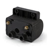 OEM style ignition coil. 12V, 3 ohm. Black - 85-99 B.T.(excl. Twin Cam & 95-99 fuel inj. models); 85-03 XL (excl. 98-03 XL1200S). (Dual fire, carbureted) (NU)