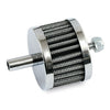 K&N, crankcase breather filter. Male 3/8" connector - 3/8" hose (standard H-D oil line)