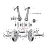 Pinion shaft (right side) & long conrod rollers, +.0010" - 29-52 45" Flathead: Pinion shaft (12 used).   29-73 45" Flathead: Connecting rod (male rod, 12 used).