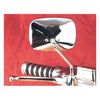 Late OEM style mirror, short stem, right side. Chrome - 65-UP H-D