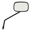Late OEM style mirror, long stem, right side. Black - 65-UP H-D