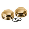 K-Tech, Knuckle rocker nuts. Finned, polished brass - 36-47 Knucklehead (NU)