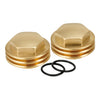 K-Tech, Knuckle rocker nuts. Finned, satin brass - 36-47 Knucklehead (NU)