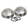 K-Tech, Knuckle rocker nuts. Finned, satin chrome finish - 36-47 Knucklehead (NU)
