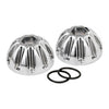 K-Tech, Knuckle rocker nuts. Groove, chrome finish - 36-47 Knucklehead (NU)