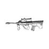 Biker Pins Bullpup gun pin - Fits to your jacket, vest, backpack or anywhere else you want