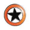 Biker Pins Lone star pin orange black - Fits to your jacket, vest, backpack or anywhere else you want; 1-3/8 inch diameter
