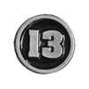 #13 BIKER PIN - Fits to your jacket, vest, backpack or anywhere else you want; 3/4 inch diameter