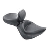 Mustang, Wide Touring solo seat. With rider backrest - 06-10 FXST with 200mm tire; 07-17 FLSTF Fatboy; 08-11 FLSTSB Cross Bones (NU)