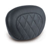 Mustang, sissy bar back pad. Black. Diamond - 97-23 FLT/ Touring