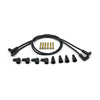 Compu-Fire, 8mm spark plug 4 wire set, universal. Black - upto 1999 H-D style coils (excl. Twin Cam, M8). For dual plugged heads