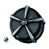 Kuryakyn, Hi-Five Mach 2 air cleaner, no hardware. Black/Chr - 86-17 CV carb / Delphi fuel injection mount pattern (excl. M8 models)