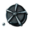 Kuryakyn, Hi-Five Mach 2 air cleaner, no hardware. Black - 86-17 CV carb / Delphi fuel injection mount pattern (excl. M8 models)