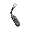 WOLF'S HEAD FEATHER ZIPPER PULL -