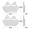 SBS brake pads, street ceramic - Rear: 06-07 FXSTB/C, FLSTF; 2006 FXSTS, FXSTI; 2007 FXST(NU)