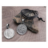 AmiGaz black leather choker w/celtic coin -