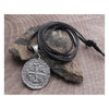 AmiGaz black leather choker w/celtic coin -