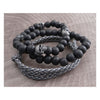 AmiGaz paracord & skull bead bracelet set -