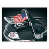Kuryakyn antenna flag mount with US flag, chrome - Honda: 01-17 GL1800 Goldwing (excl. F6B) with stock antenna or over approximately a 0.6" (15mm) diameter tube