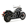 V&H Twin Slash staggered 2-2 exhaust, black - Kawasaki: 06-15 VN900 Custom, VN900 Classic, LT