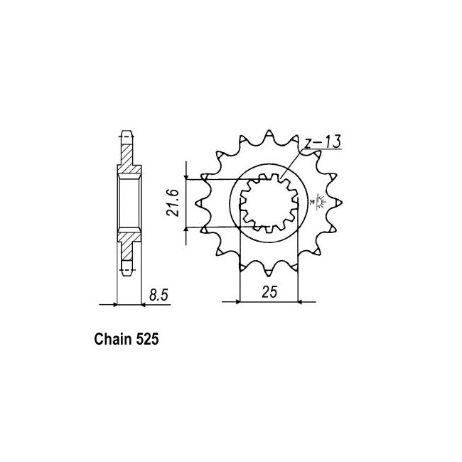 JT Front Sprocket 1537.16 - Kawasaki: 03-06 Z1000 (ZR1000a1-a6