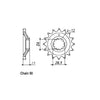 JT Front Sprocket 527.17 - Kawasaki: 86-89  ZX1000A1/3 (GPZ1000RX) (530); 88-90  ZX1000B1/2 (ZX10) (530)