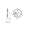 JT Front Sprocket 286.15 - Honda: all  CBR400R; all  VF 500 C-V30 Magna; 83-86  VF400FD; 84-85  VF500FD, FE, F2E; 85-87  VF500FF,F2F