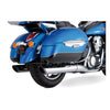 V&H Twin Slash PC slip ons, chrome - Kawasaki: 09-15 VN1700 Voyager/ Nomad / Vaquero / Tourer