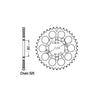 JT Rear Sprocket 1332.45 - Honda: all  VFR400 ZG,RG,RGYA,ZH,         ; 93-01  XRV750 Africa Twin P t/m Y
