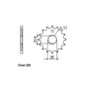 JT Front Sprocket 565.16 - Suzuki: 88-90  GS500EK,EL (2 Cyl) ; 91-93  GS500EM,EN,EP (2 Cyl)   Yamaha: 75-76  DT400 ; 86-  XT500; 77-85  XT500