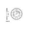 JT Rear Sprocket 850.33 - Yamaha: 75-78  XS650; 79-81  XS650SE
