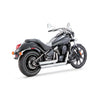 V&H Twin Slash staggered 2-2 exhaust, chrome - Kawasaki: 06-15 VN900 Custom, VN900 Classic, LT