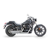 V&H Twin Slash staggered 2-2 exhaust, chrome - Kawasaki: 06-15 VN900 Custom, VN900 Classic, LT