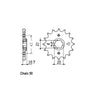 JT Front Sprocket 338.16 - Honda: 79-81  CB650 Z, B ; 80-81  CB650SC Nighthawk ; 81-86  CBX550 FD,F2D; 82-83  CBX550FC,F2C