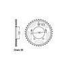 JT Rear Sprocket 1800.44 - Triumph: 07-14  1050 Tiger (SE) (113HP); 01-02  955i Daytona (Double swingarm)