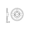 JT Rear Sprocket 849.38 - Yamaha: 76-77  RD400, RD400DX